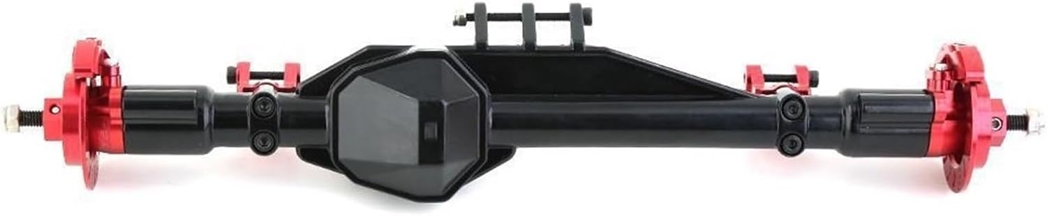 RC Car Upgrade Parts for Axial RBX10 for Ryft 1/10 RC Crawler Car Upgrade Parts Accessories Metal Front and Rear Axle Modified(Red,1 Set)