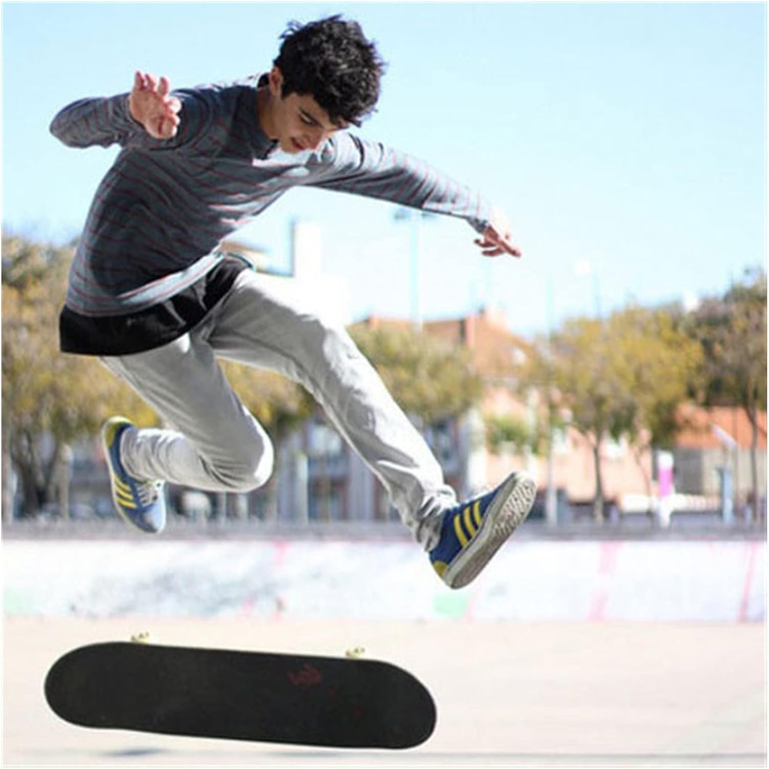 Skateboard 42 Inch Longboard Deck-Mounted Snowboard Freestyle Longboard Skateboard Suitable for Skateboarders(Black Cat)