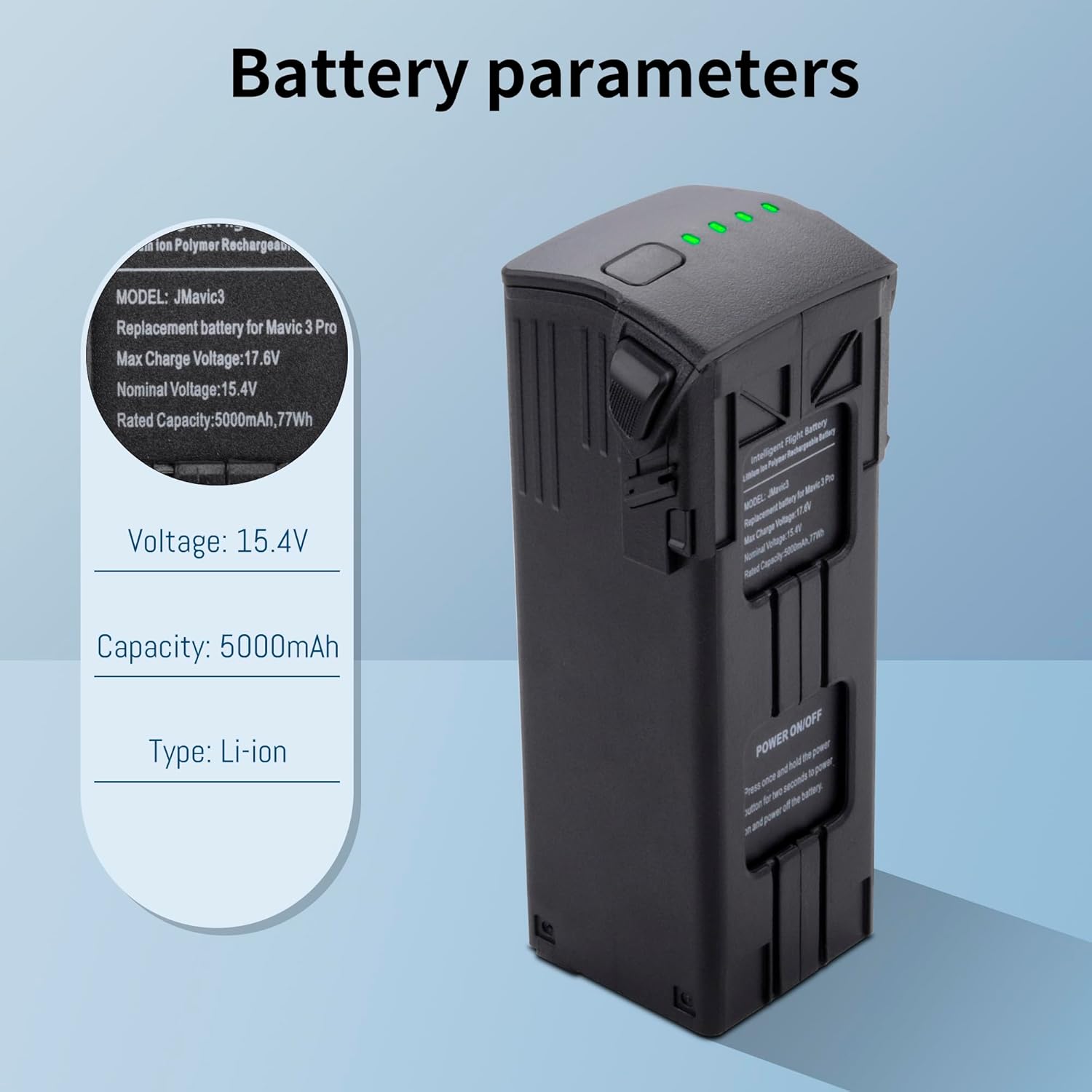 3-Pack for Mavic 3 Intelligent Replacement Battery and 3-Channel Fast Charger Hub Compatible with DJI Mavic 3/3 Cine/ 3 Pro / 3 pro Cine/ 3 E/ 3 Classic, Upgraded LCD Display Charger, 5000mAh 15.4V