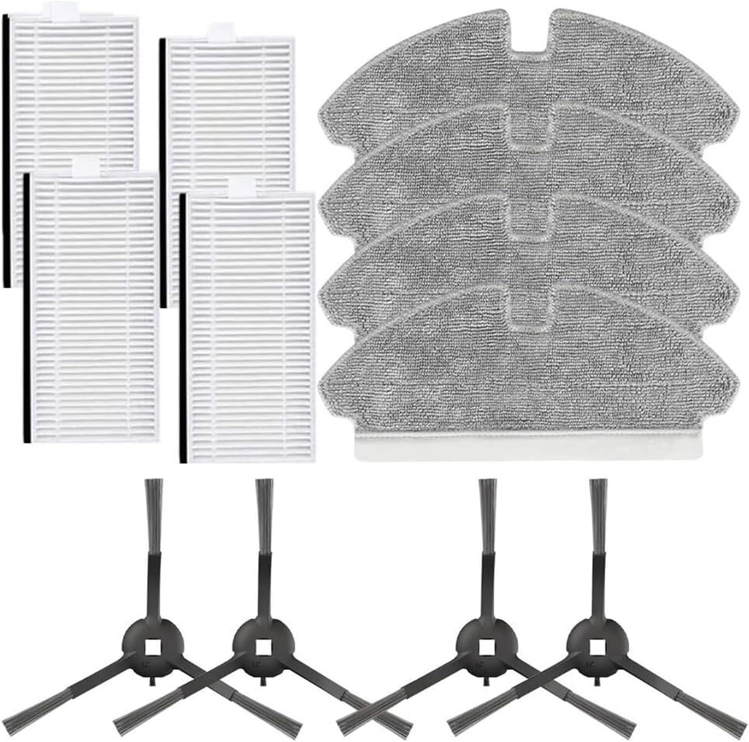 Robotic Vacuum Attachments, Replacement Cleaner Parts Include Filters, Mop Cloths, Side Brushes, Spare Accessories, for M1, for Trouver M1-A
