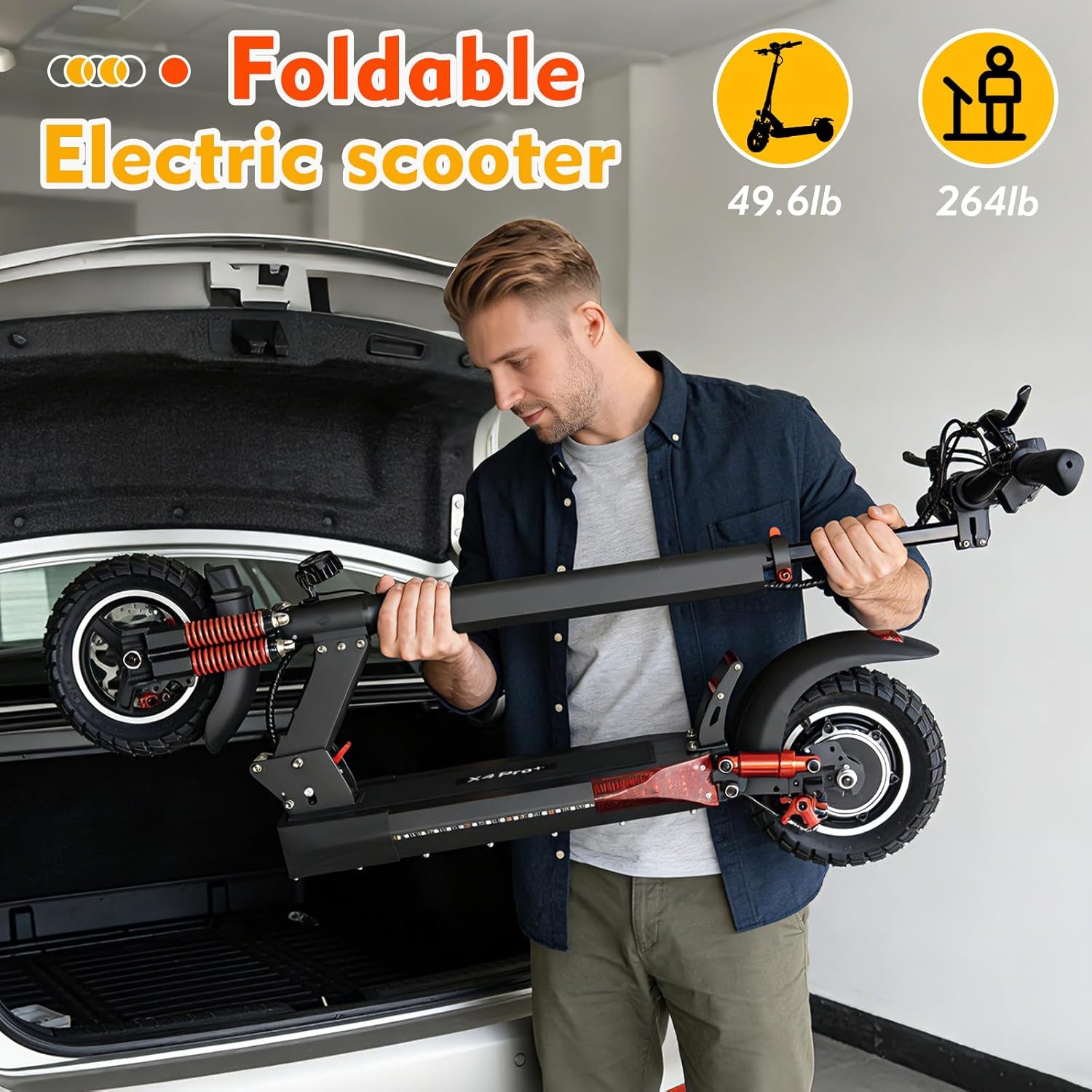 Electric Scooter for Adults 800W Motor 22 Mph 34 Miles RangeFast Speed Heavy Duty 264 lbs 10 inch Off Road Foldable e Scooter Mobility e Scooters for Girls Men Teens