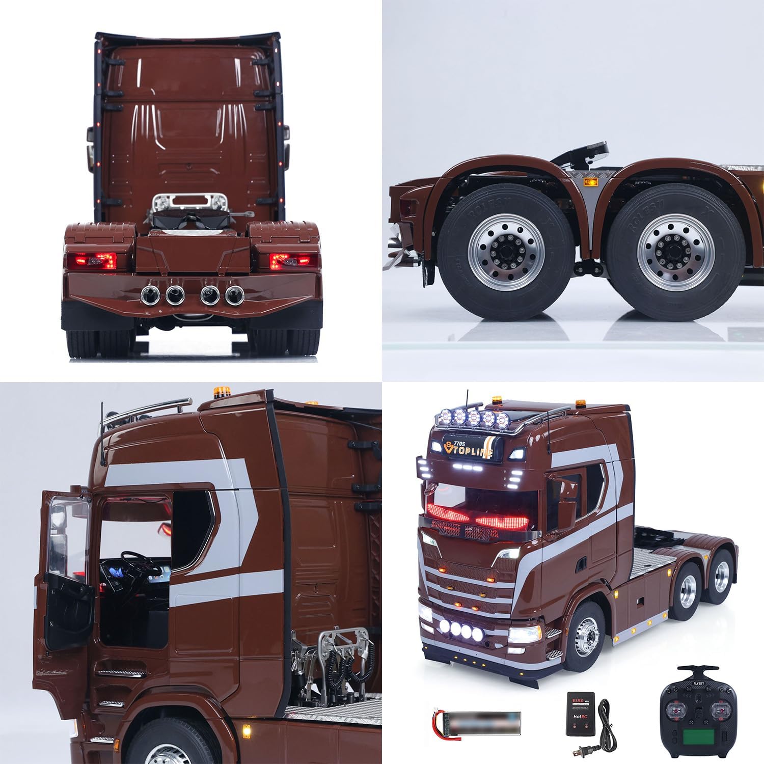 TOUCAN RC HOBBY 1/14 Remote Control Tractor Truck Modified 770S 3Speed 6x2 Metal Chassis Axle Lock RC Lorry Vehicle Flysky ST8 Radio RTR Model