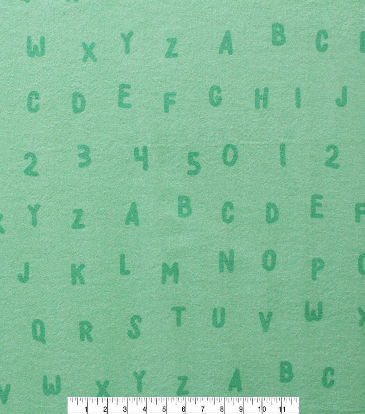 Green ABCs & Numbers Super Snuggle Flannel Fabric
