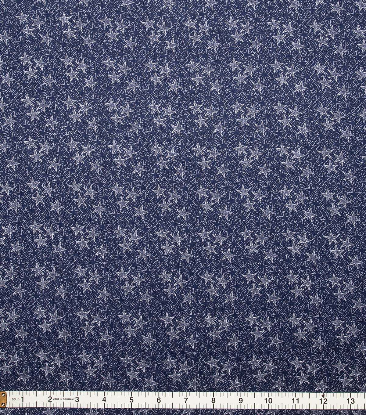 Dot Stars Navy Patriotic Cotton Fabric