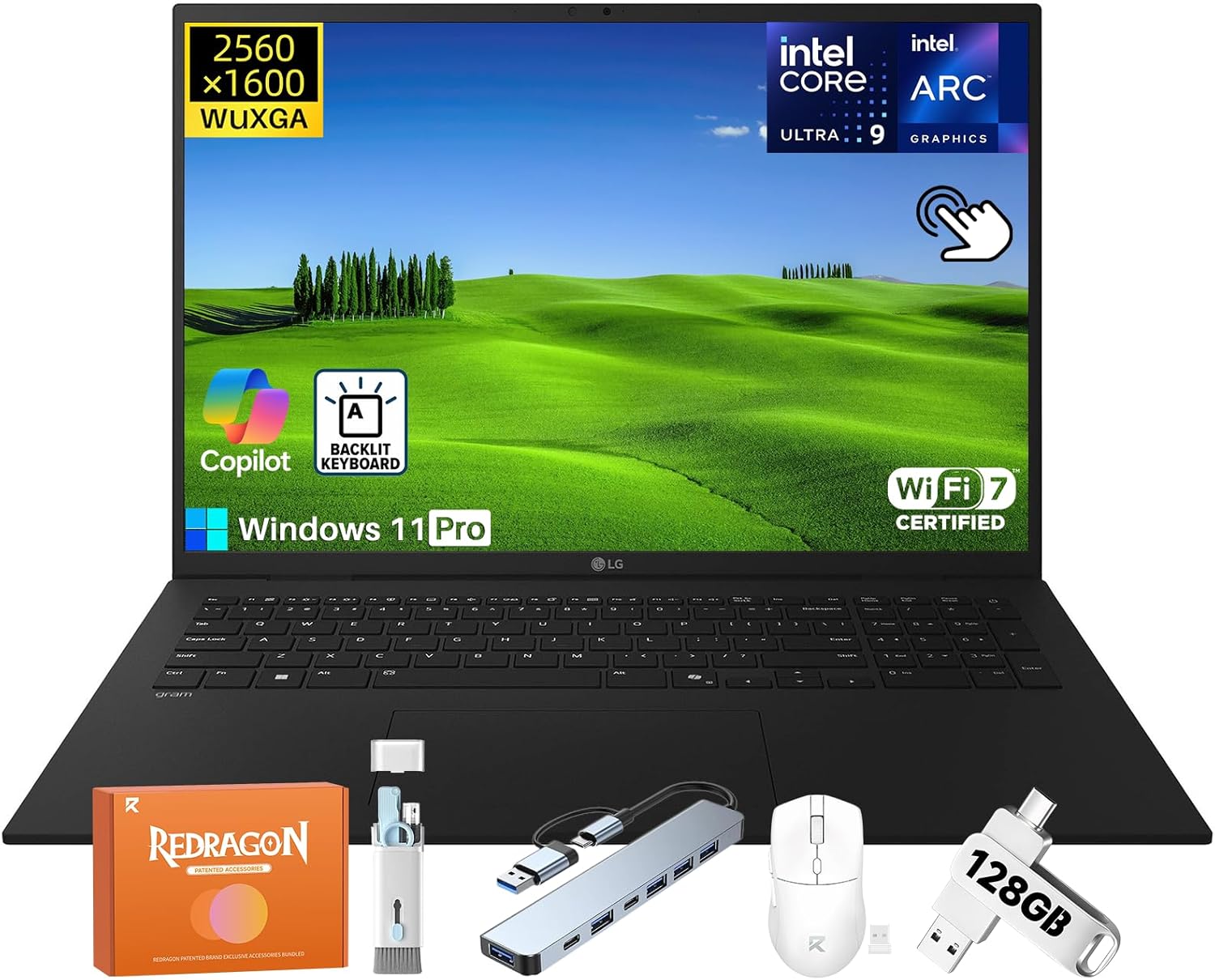 LG Gram 17 Touchscreen Professional Laptop, Copilot+ PC, Intel Ultra 9 288V, Intel Arc Graphics, 17