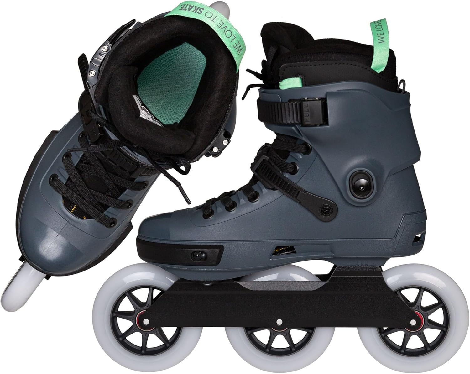 Powerslide Next Pro 110 Urban Inline Skates for Men and Women with Trinity 3-Point Mounting, 3 x 110 mm Undercover Wheels & Wicked ABEC 9 Ball Bearings in Petrol/Dark Blue
