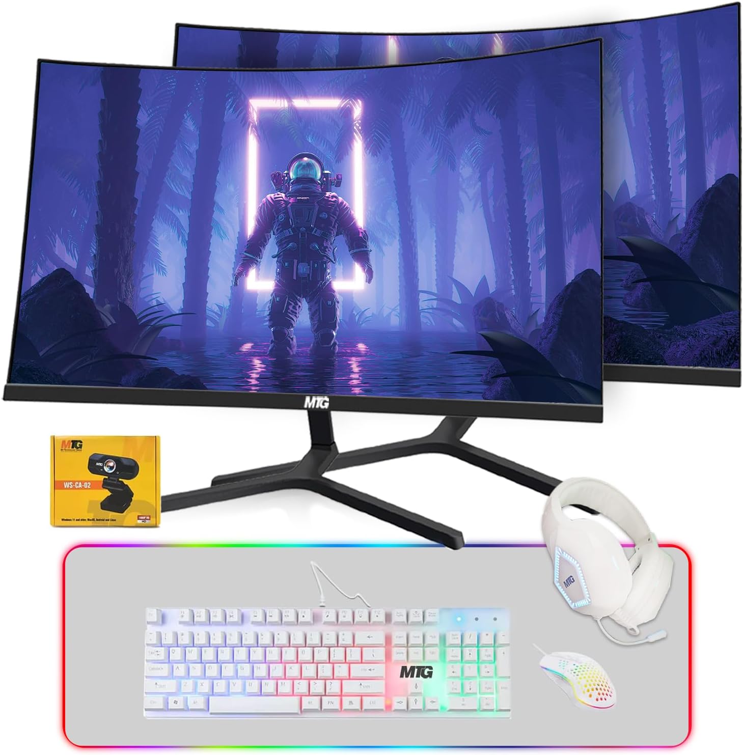 TechMagnet All in one Desktop Computer,Cheetah 6,Intel Core i5 6th Gen,16GB DDR3,480GB SSD,New Dual 24 inch Curved Display,Gaming Kit,Webcam,USB Wi-Fi,Windows 11(Renewed)