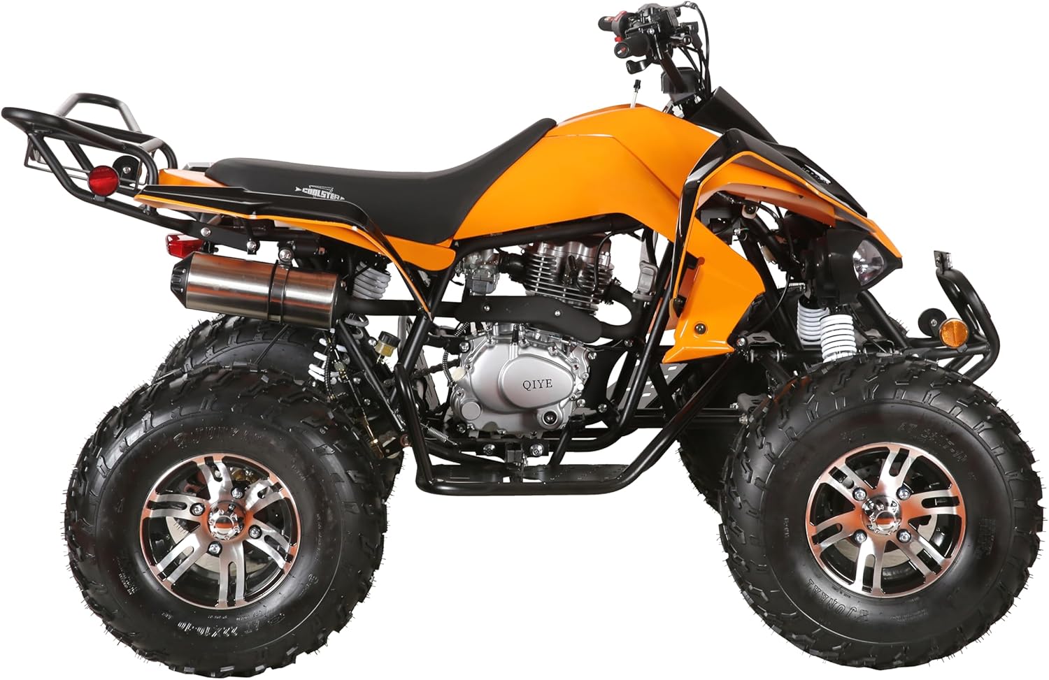 Coolster Gas ATV, 200CC 4-Stroke Mini Gas 4 Wheeler with Front and Rear Disc Brake, with Speed Control and LED Lights, Weight Support Up to 220 LBS, Max Speed 15mph, Orange