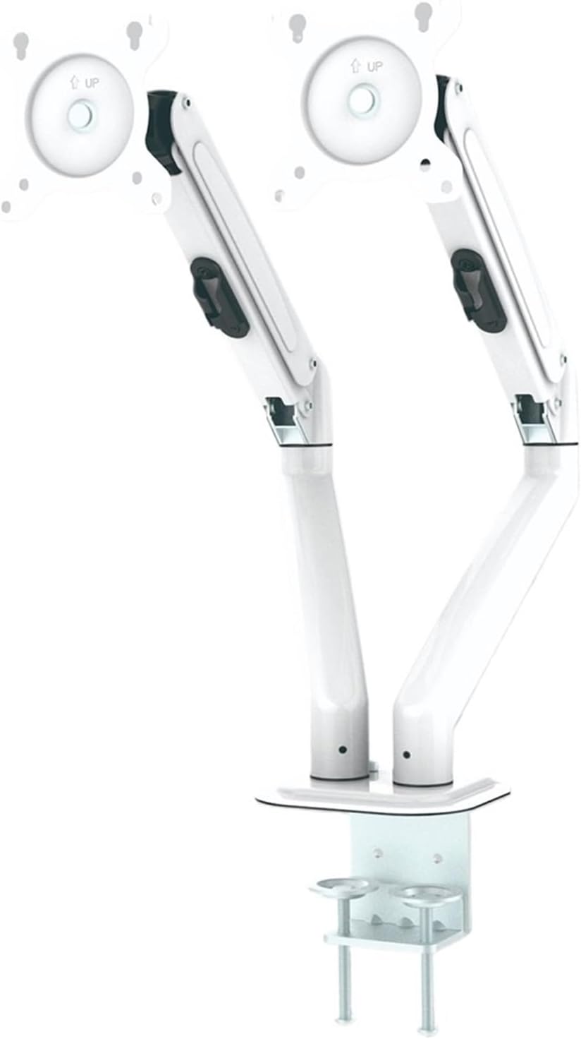 G08-24 Dual Monitor Desk Mount Bracket 13 to 27 Inch with Swivel and Tilt Adjustment(Black)