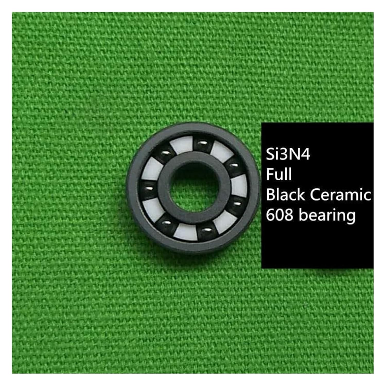 Bearings, Bearings Full Ceramic 608 Bearing ZrO2/Si3N4 Inline Speed Skates 7 Beads 608RS,Resistance to Under Heavy Loads(16 Pcs Black Ceramic)