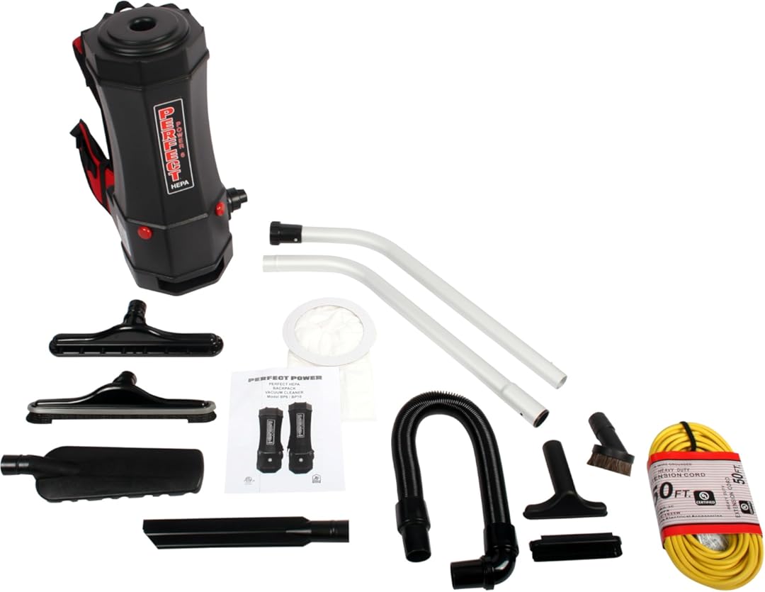 Cen-Tec Systems 6 Qt. HEPA Commercial Backpack Vacuum with Attachment Set