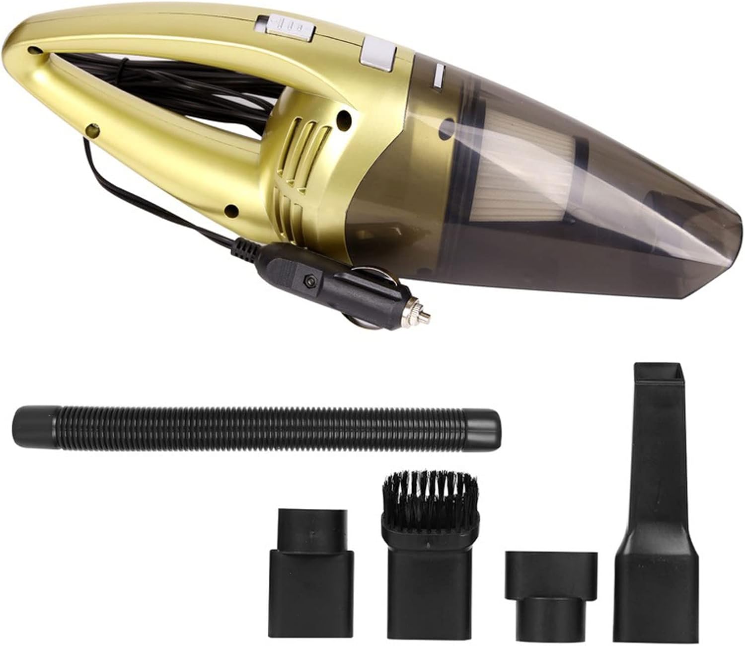 Hard Floor Vacuum Car Vacuum Cleaner Portable Small Handheld Vaccum Cleaner Wet and Dry High Power Strong Suction Household Cleaner (Color : 1 Golden Set)