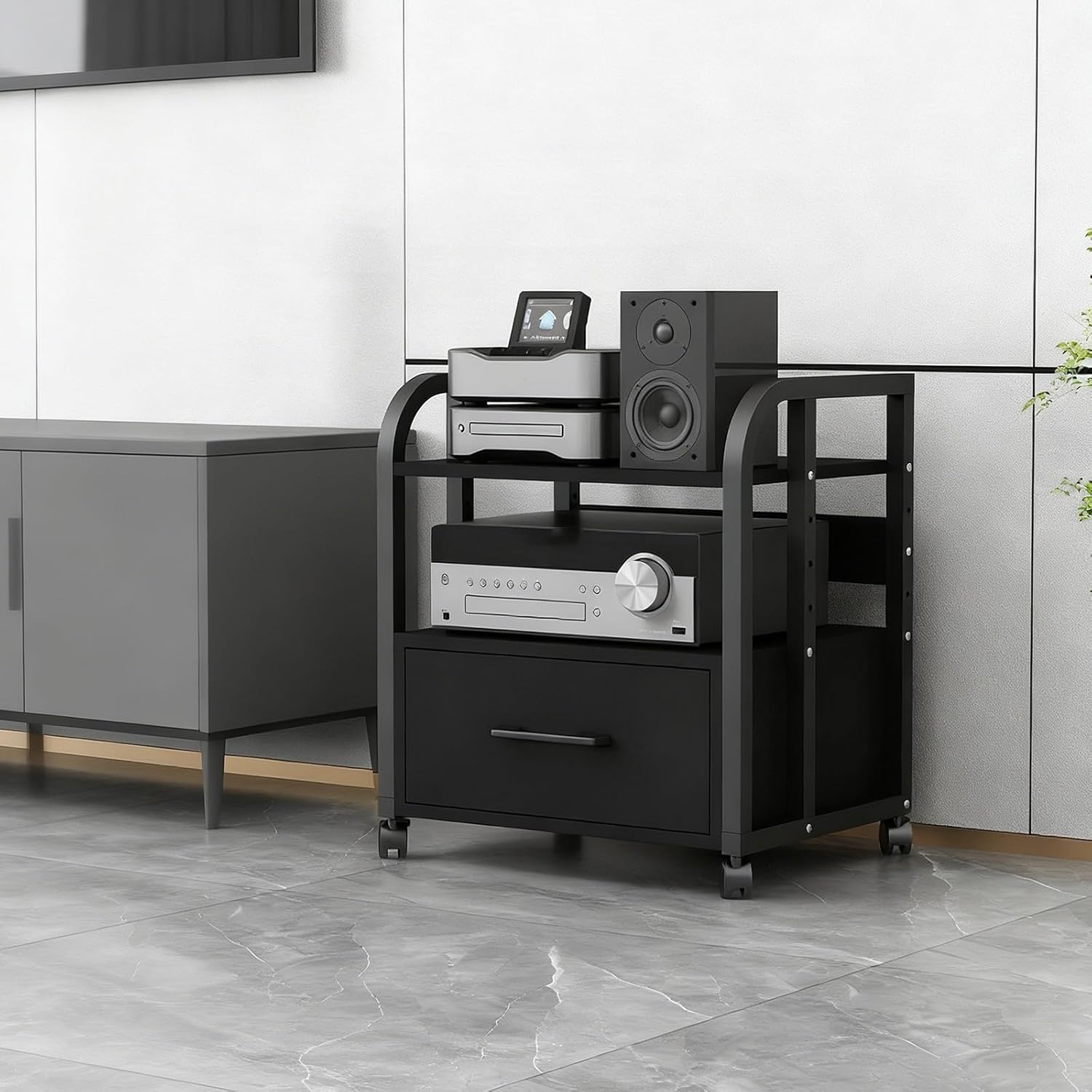 JDPYURV Adjustable Height Audio Rack