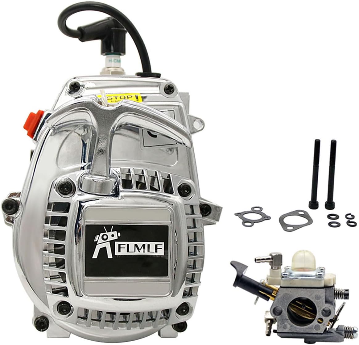 Chrome 32CC 2 Stroke 4 Bolt Engine for 1/5 Hpi Rofun Km Rovan Baja Losi 5ive-T DBXL MCD FG GoPed Redcat Rc Car Parts