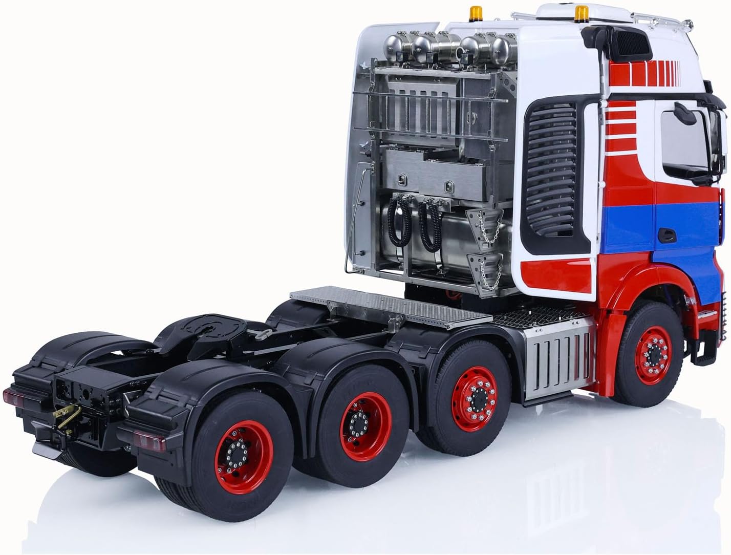 wheelfun 8X8 1/14 RC Tractor Trucks RTR Heavy Metal Chassis Radio Control Car Model 2-Speed Transmission Light Sound I6S Radio Controller