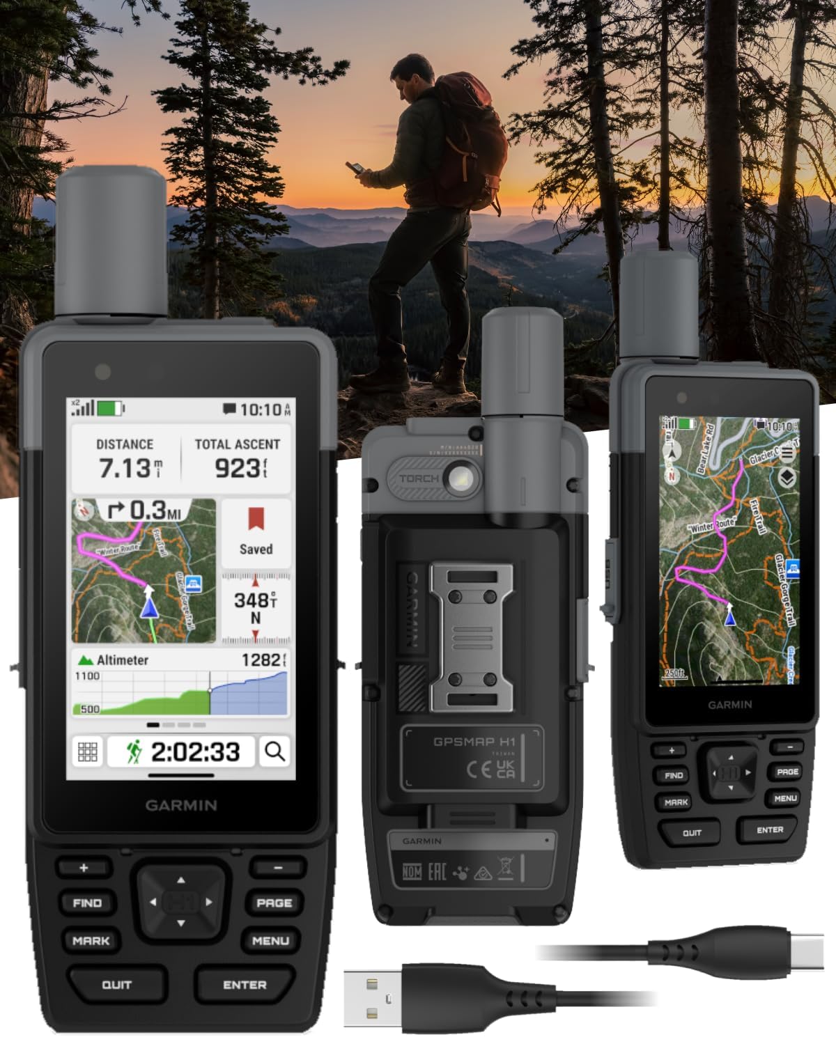 Garmin GPSMAP H1, Premium GPS Handheld Navigator w/ 3.5