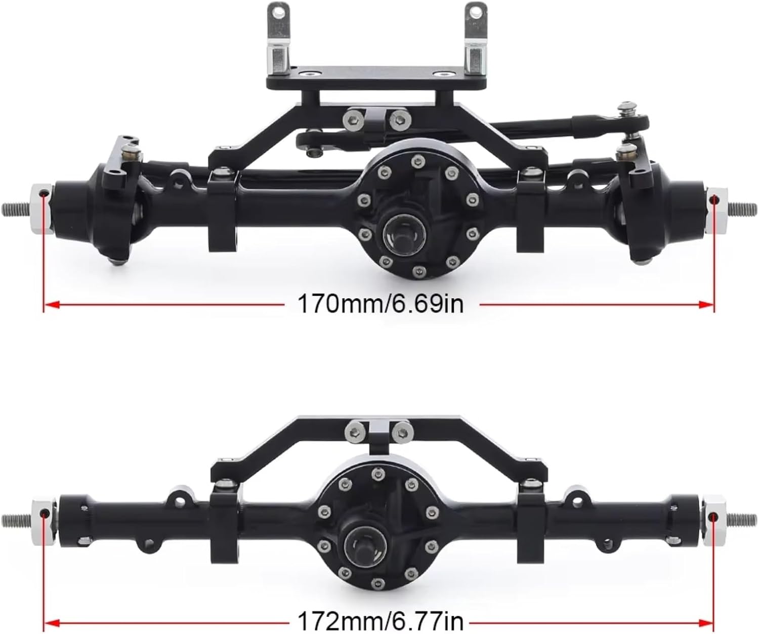 RC Car Parts Compatible with Gelande TF2 D110 for Yota 1/10 RC Crawler Car Upgrade Parts Accessories Aluminum Alloy CNC Front Rear Axle Set