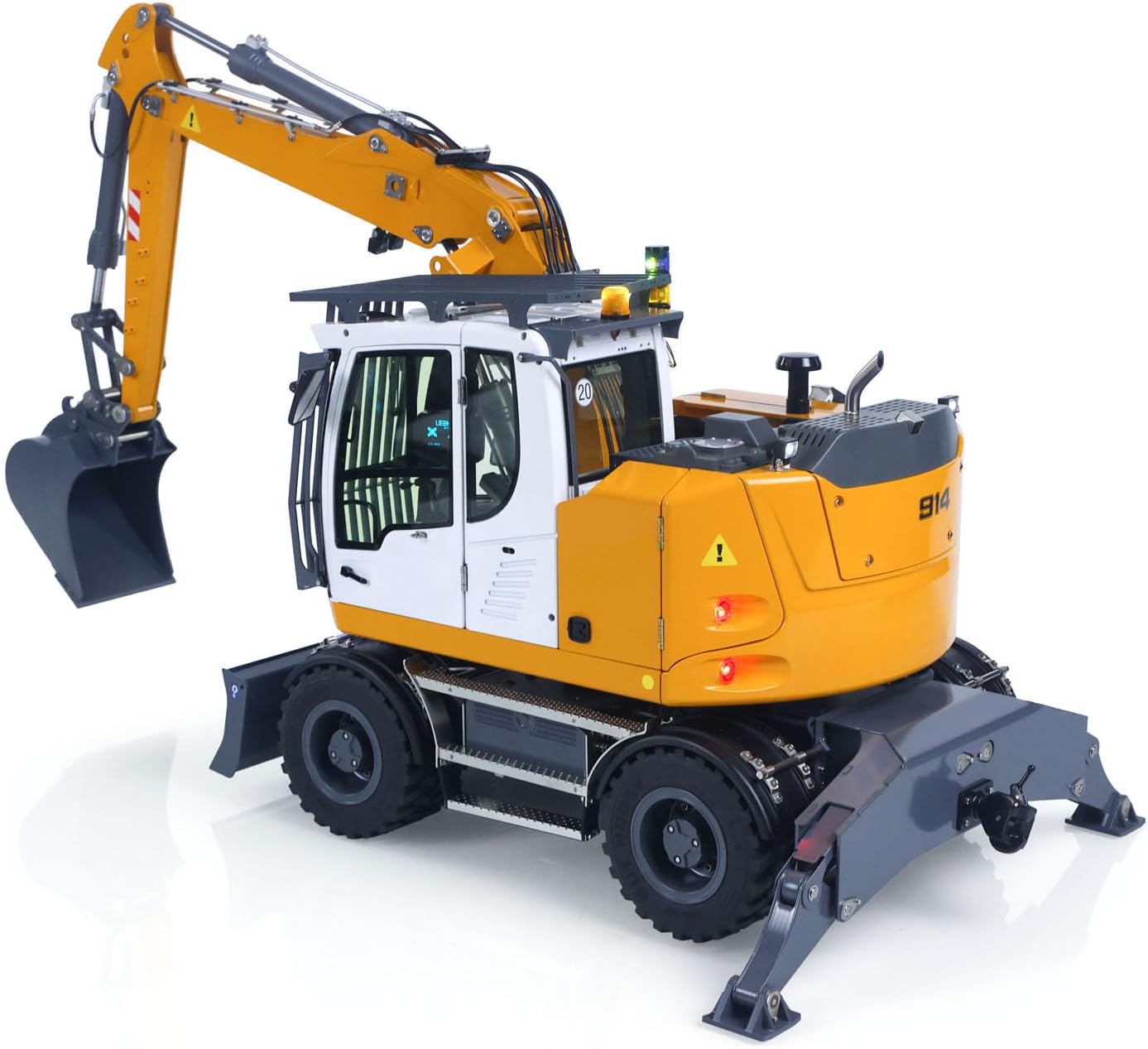 TOUCAN RC HOBBY 1/14 RTR 8CH Valves RC Hydraulic Excavator LR914 4x4 Wheeled Digger Differential Lock Brushless Motor ESC Sound System for Age 14+