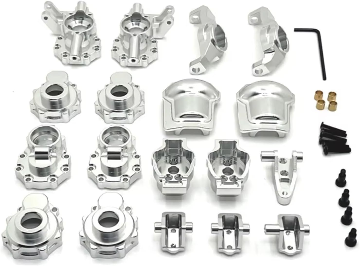 Models Upgrades Parts For TRX4 For TRX6 For Huangbo R1001 R1002 R1003 Metal Rear Axle Cup Suitable RC Car Upgrade Or Repair Replacement Parts(Silver)