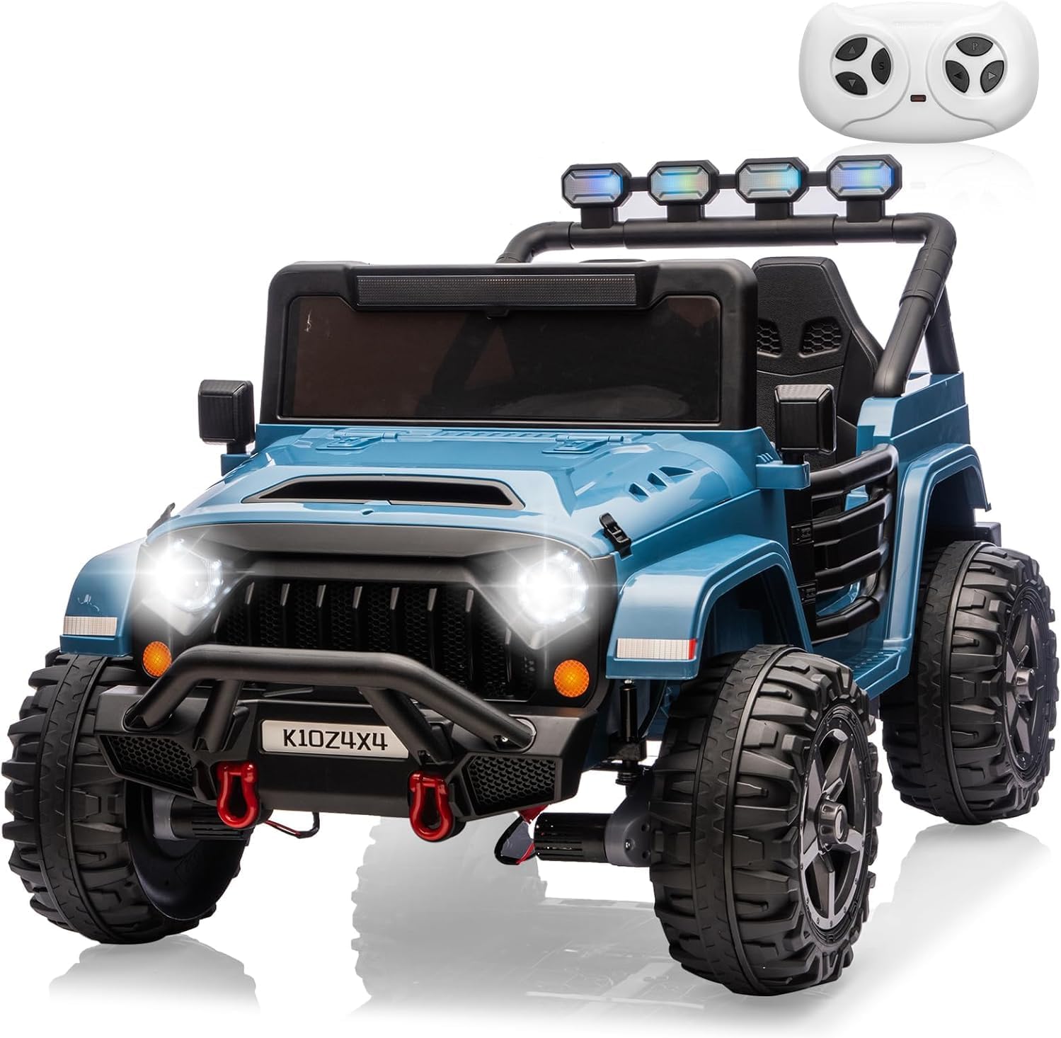 24V Ride on Toys for Big Kids, 2 Seater Ride on Cars with Remote Control, Ride on Truck w/ 4-Wheeler Suspension, 3 Speeds, Led Lights, Bluetooth Music Player