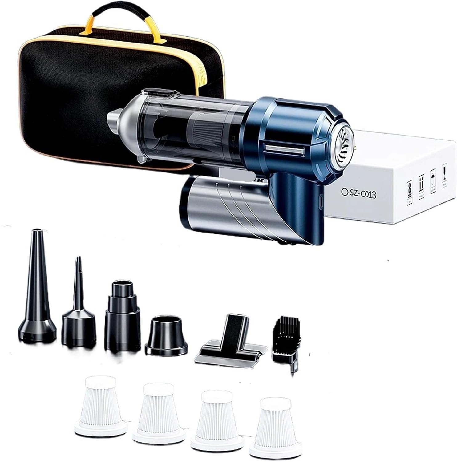 XGEBPQ Foldable Car Vacuum Cleaner Powerful Portable Handheld Mini Vacuum Cleaner Wireless Strong Suction Cleaning Machine(Max-Easy 4Hapa Bag)