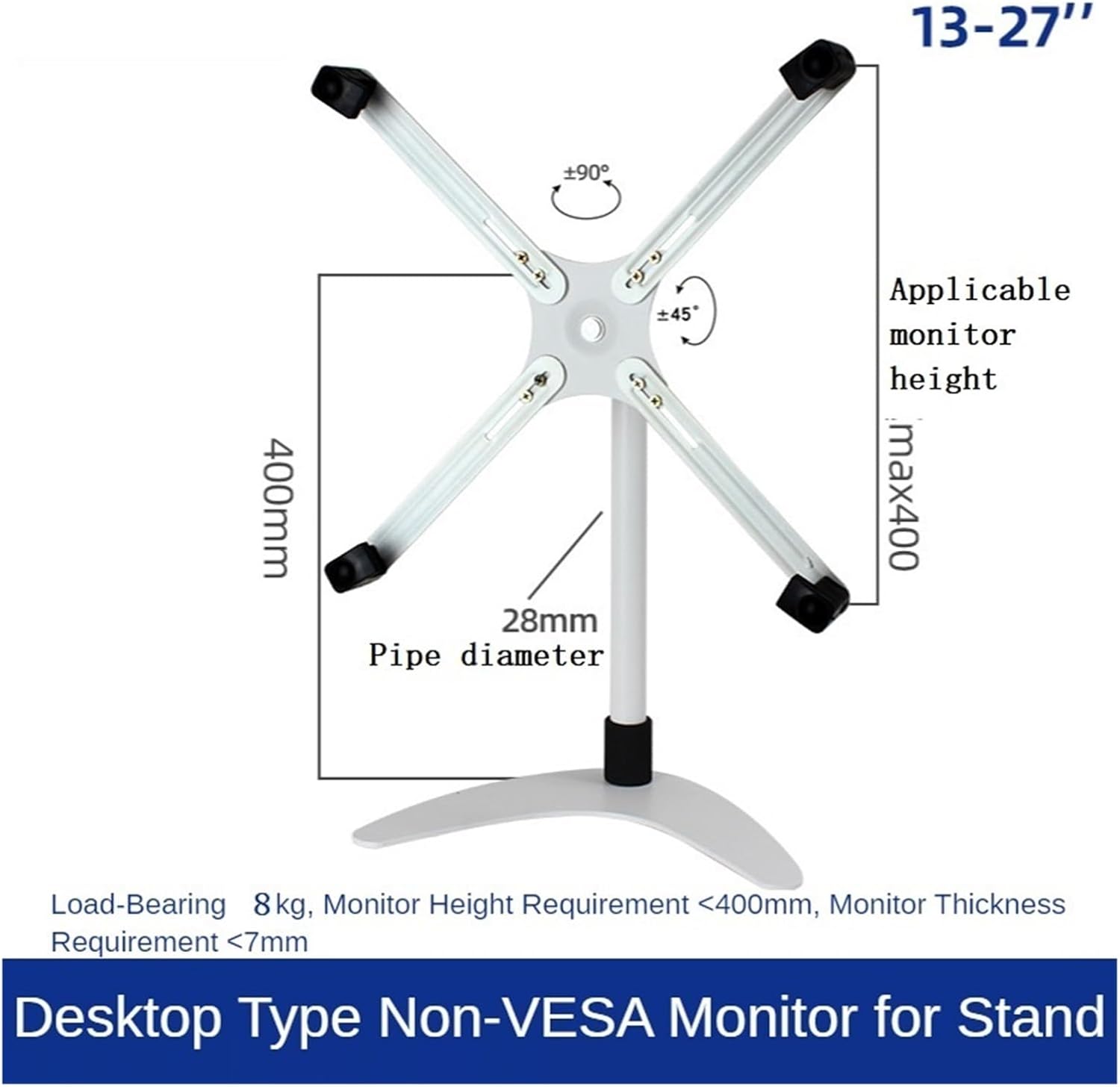 Vesa Hole Monitor Desktop Stand Accessory 13-27 Inch LCD LED Full Motion Monitor Arm Mount TV Stand(DZ23 XL102)