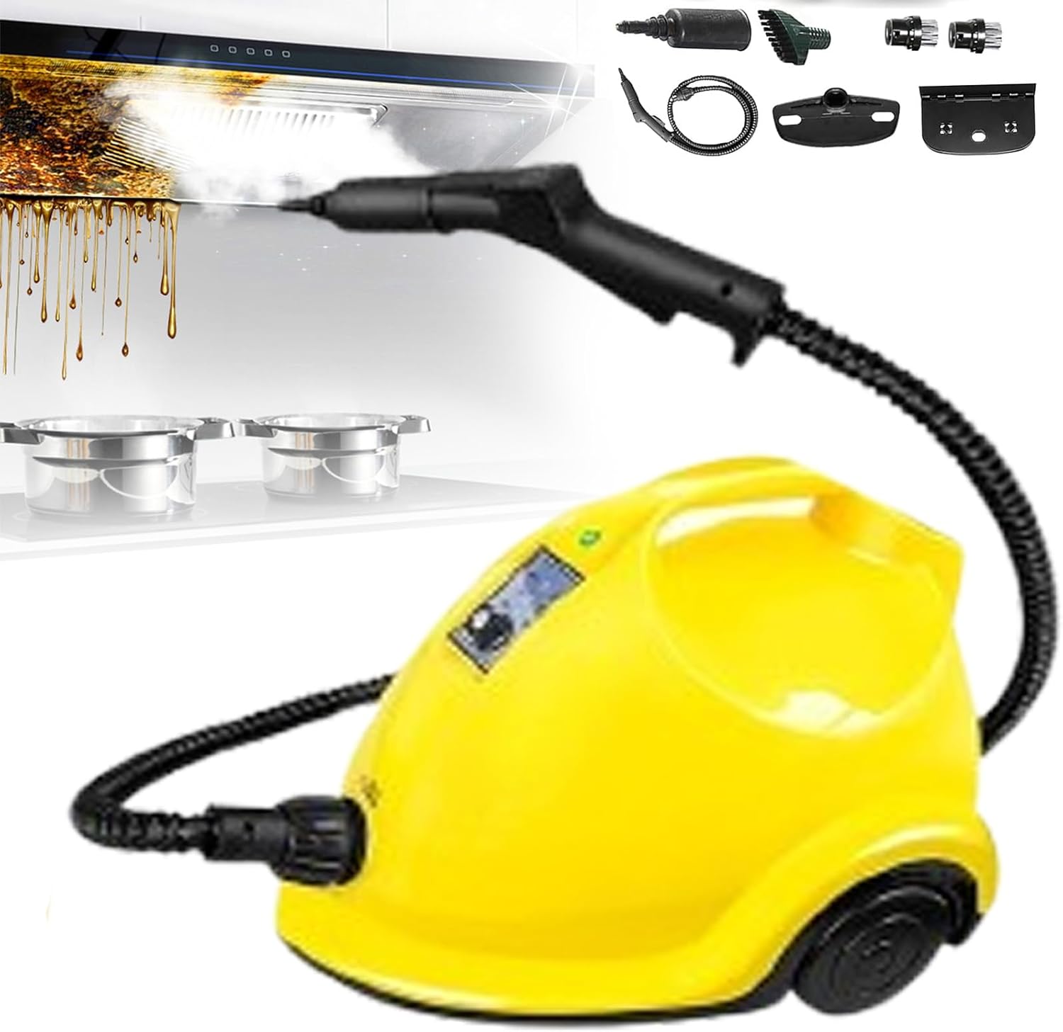 Steam Cleaner, Handheld, Can Remove Stains On Sofas, Kitchens, Curtains, Carpets, Windows and Other Surfaces