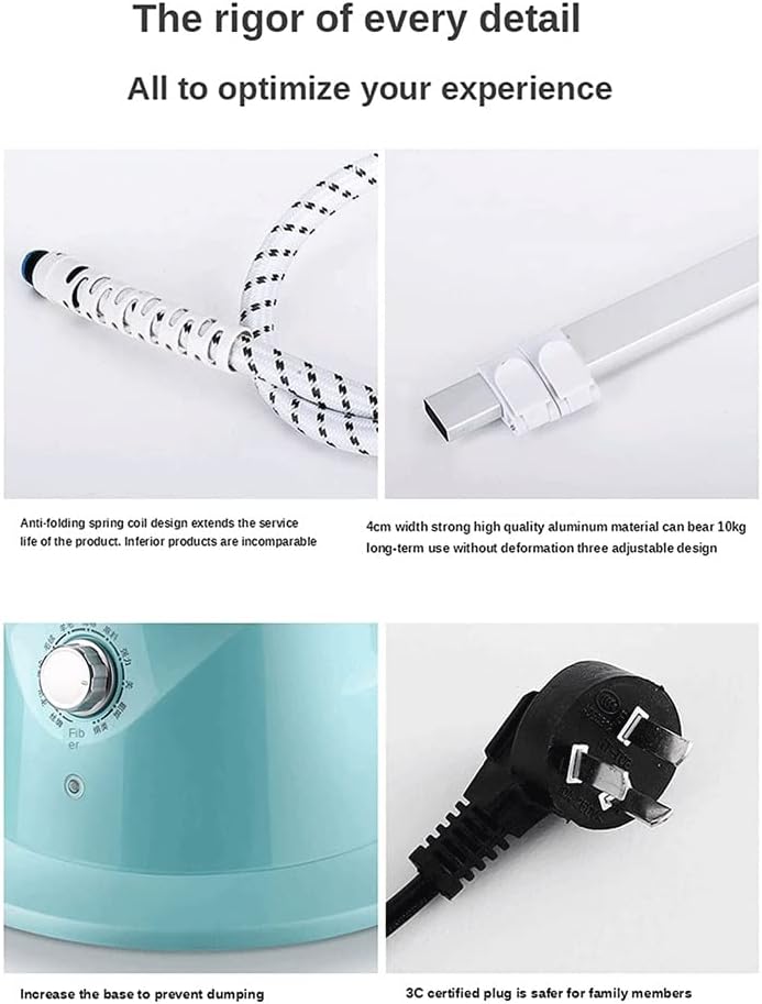 Clothes 2000W Vertical Garment Steamer,Small Hanging Ironing Machine Steam Iron Hand-Held Ironing Machine, With Ironing Board and 1.7L Water Tank (Blue)