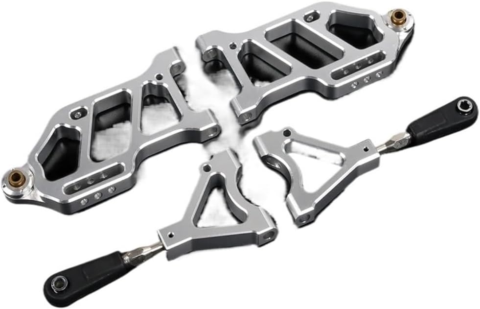 Alloy CNC Front Or Rear Suspension Arm Set Compatible For 1/6 HPI FG Compatible For Monster Hummer Truck ROFUN ROVAN Big Monster RC CAR Toys PARTS(Front Silver)