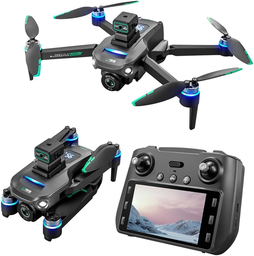 GPS Drone with 8K UHD EIS Camera for Adults, 5G WiFi FPV RC Quadcopter with Brushless Motors, Optical Flow Positioning, Obstacle Avoidance, Auto Return, Follow Me, (Black)