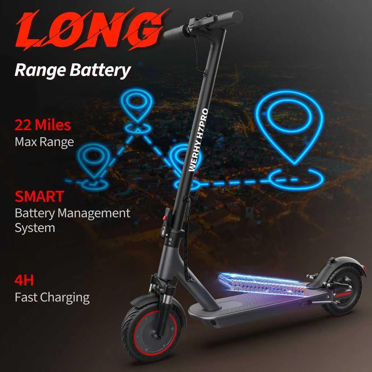 Electric Scooter, Powerful 500/350W Motor, 10