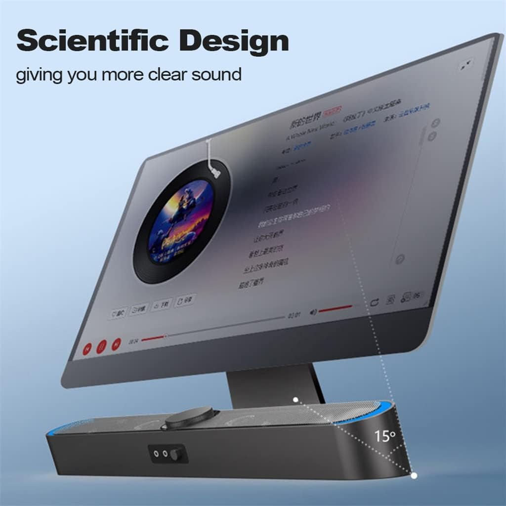 USB Powered Speaker Bar Portable Computer Speakers 3.5mm Audio Mic Plug Wired Soundbar Speaker for PC Tablet Laptop (Color : White) (White)