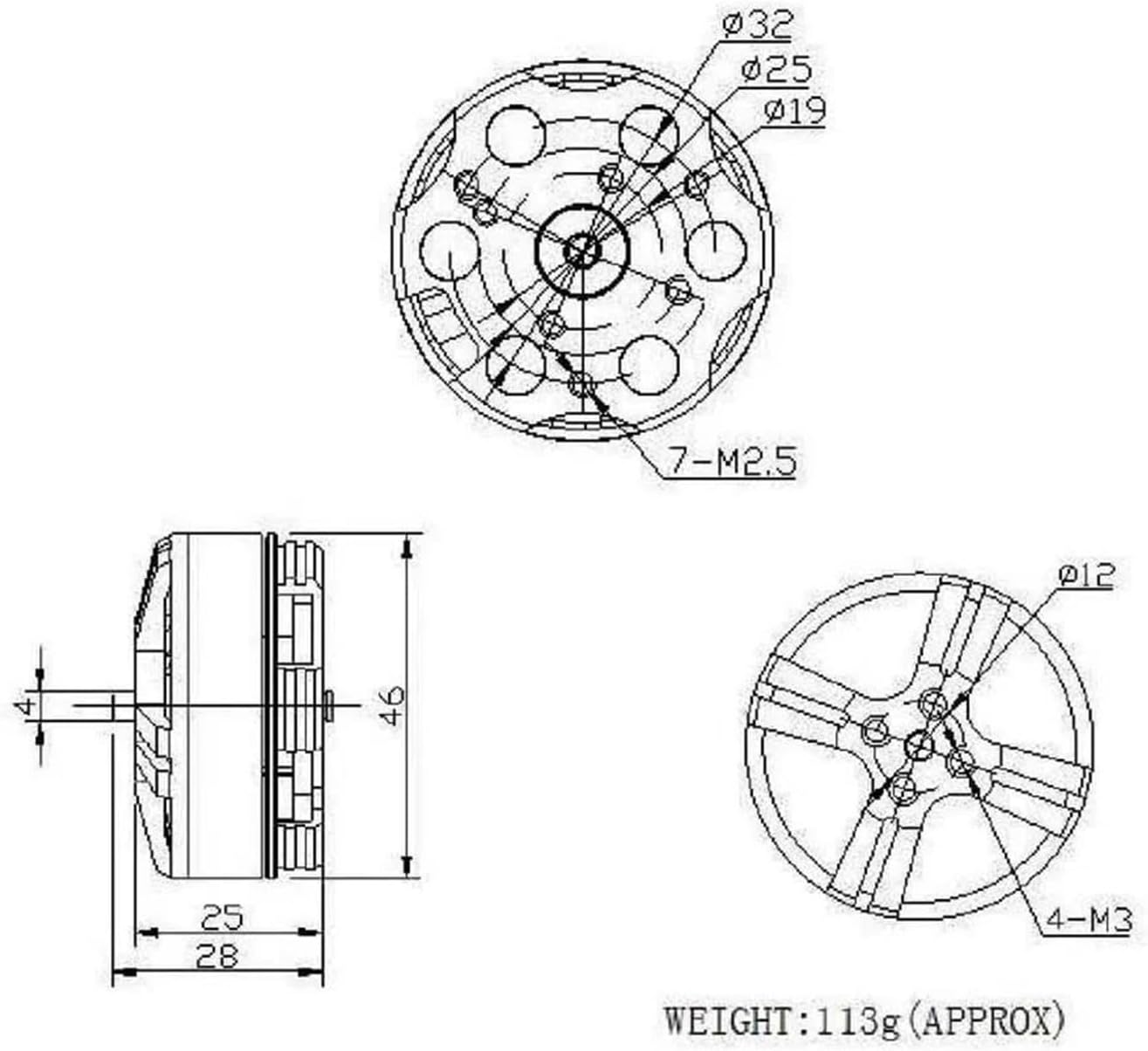 BE4108 3-6S 380KV 580KV 720KV Disc-Type Multi-Rotor Brushless Motor(BE4108-580KV)