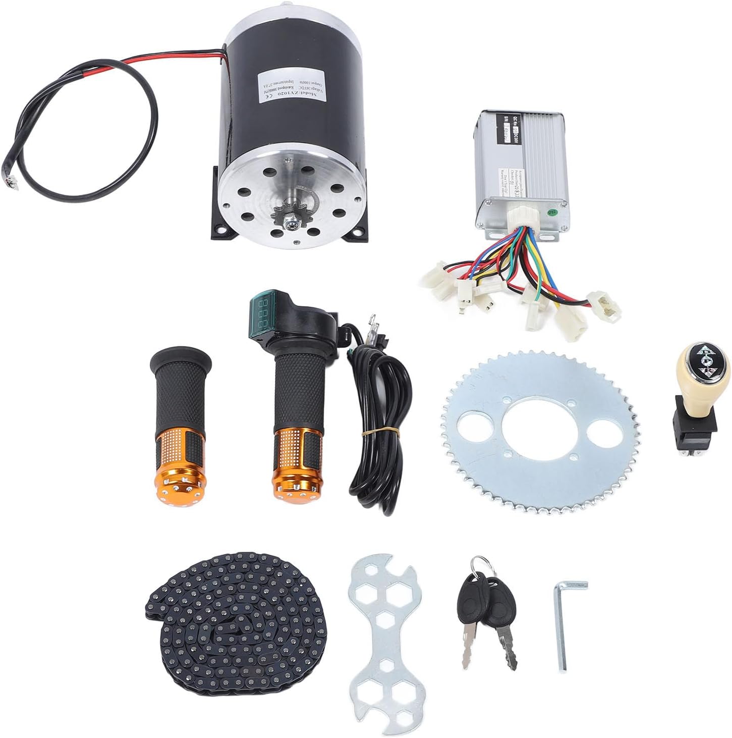 36V 1000W Brushed DC Motor Kit with Controller and Throttles for Go Kart, Motorcycle, Off Road Vehicle, and Scooter Modification Easy Installation, Superior Driving Experi