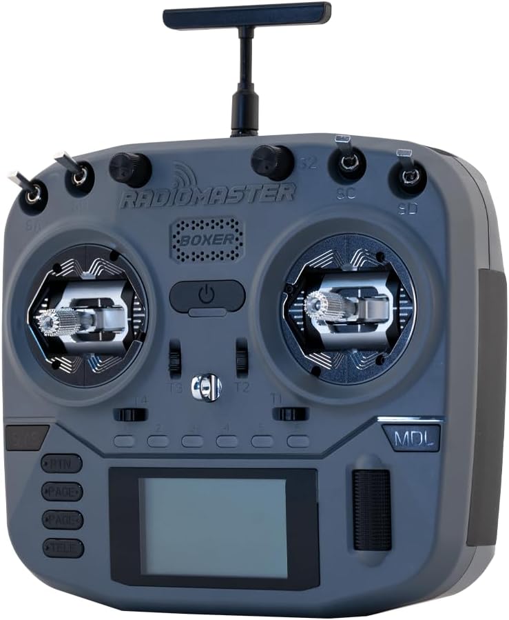 RadioMaster Boxer Crush EdgeTX 2.4G 16CH Transmitter Radio Control ExpressLRS RF System with AG01 Hall Gimbals (Elrs M2 with 6200-iron Grey)