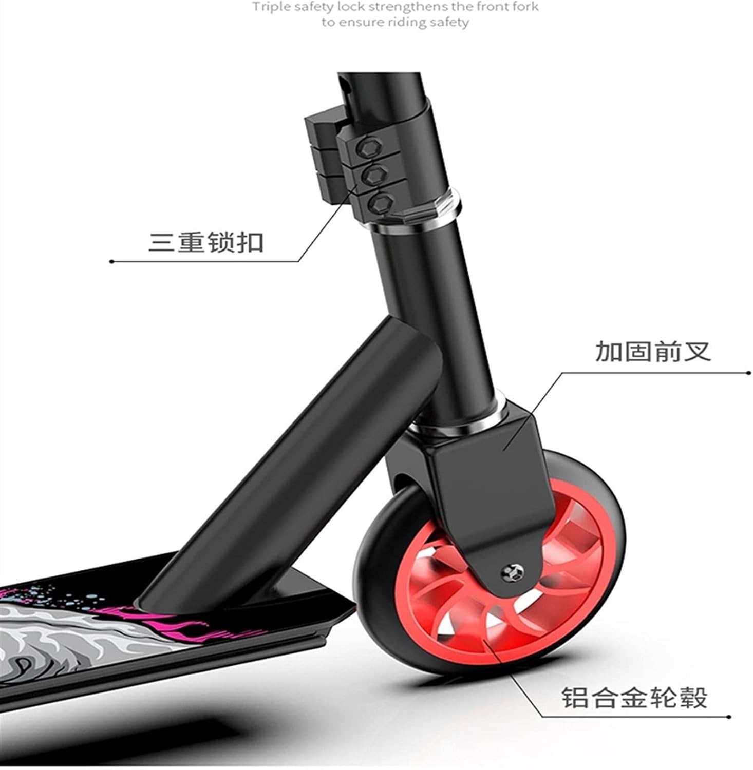 Extreme Sports Scooter Two-Wheeled Pedal Skateboard Cool Stunt Car Scooter (Color : Orange)