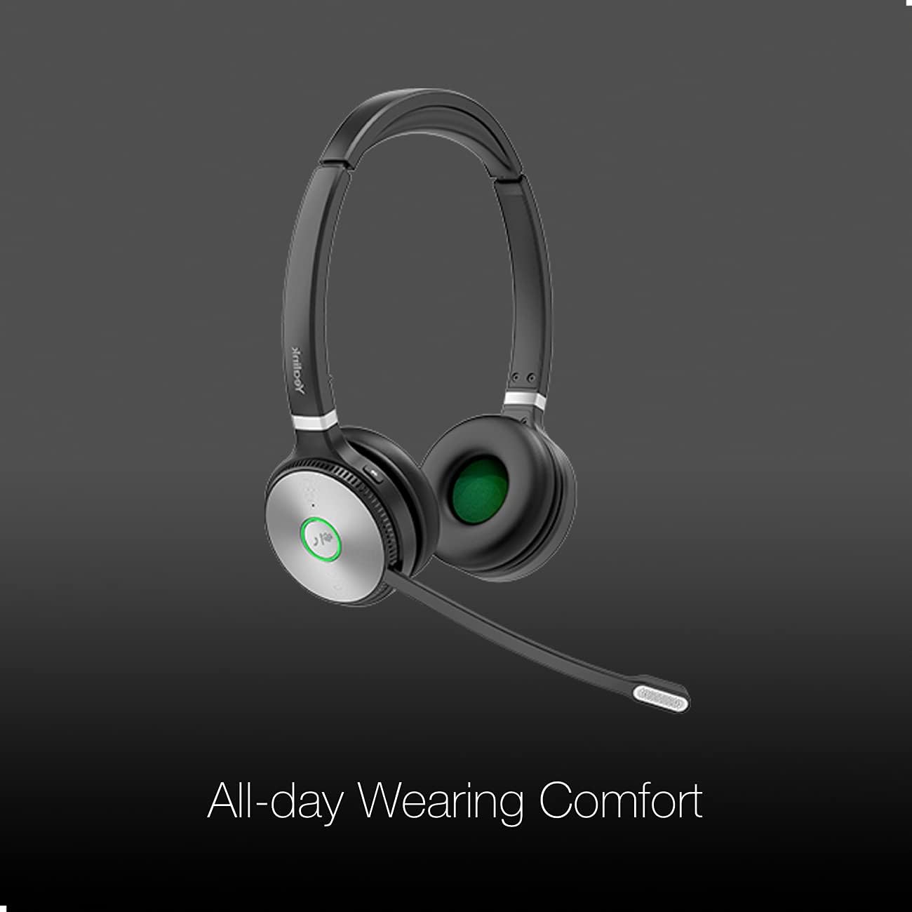 Global Teck Worldwide GTW Yealink WH62 Duo Stereo (Teams Certified) Headset, Connects to Deskphone, PC/Mac, Softphones - Works with Teams, Zoom, RingCentral, 8x8, Vonage, with Microfiber Included