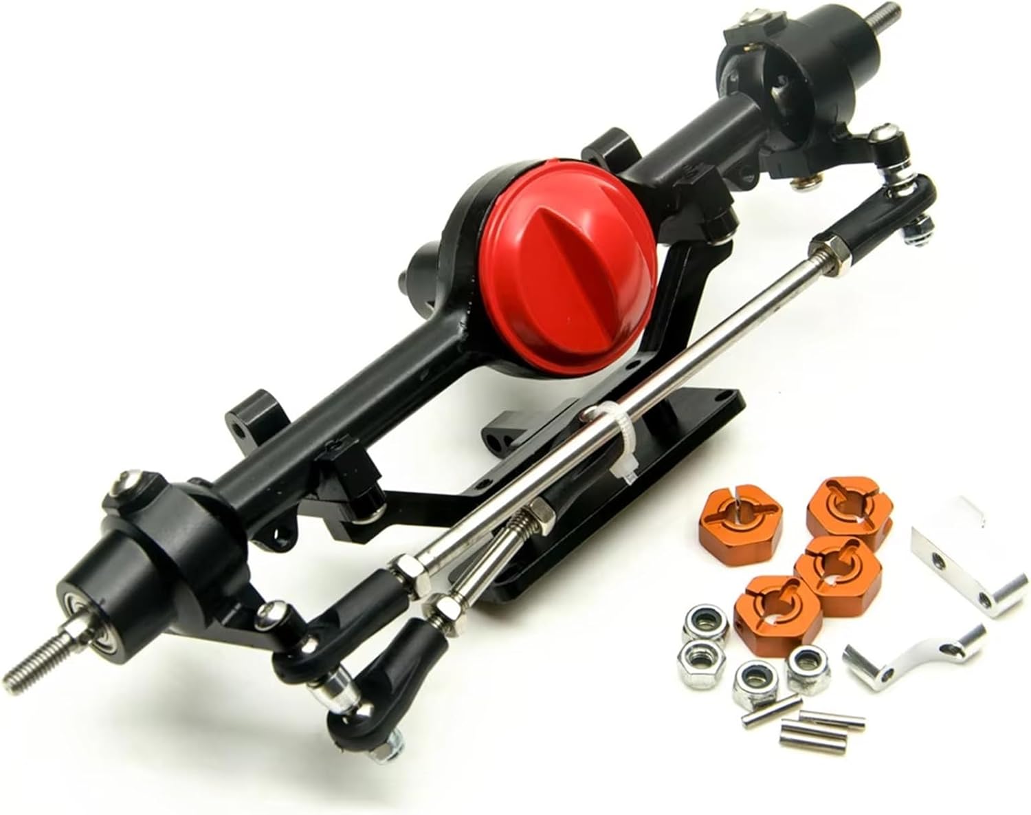 Compatible with Axial for SCX10 D90 D110 1:10 RC Car Upgrade Parts Spare Front Rear Axles Aluminum Complete Axle with Screws RC Car Part Accessories(Front and Rear)