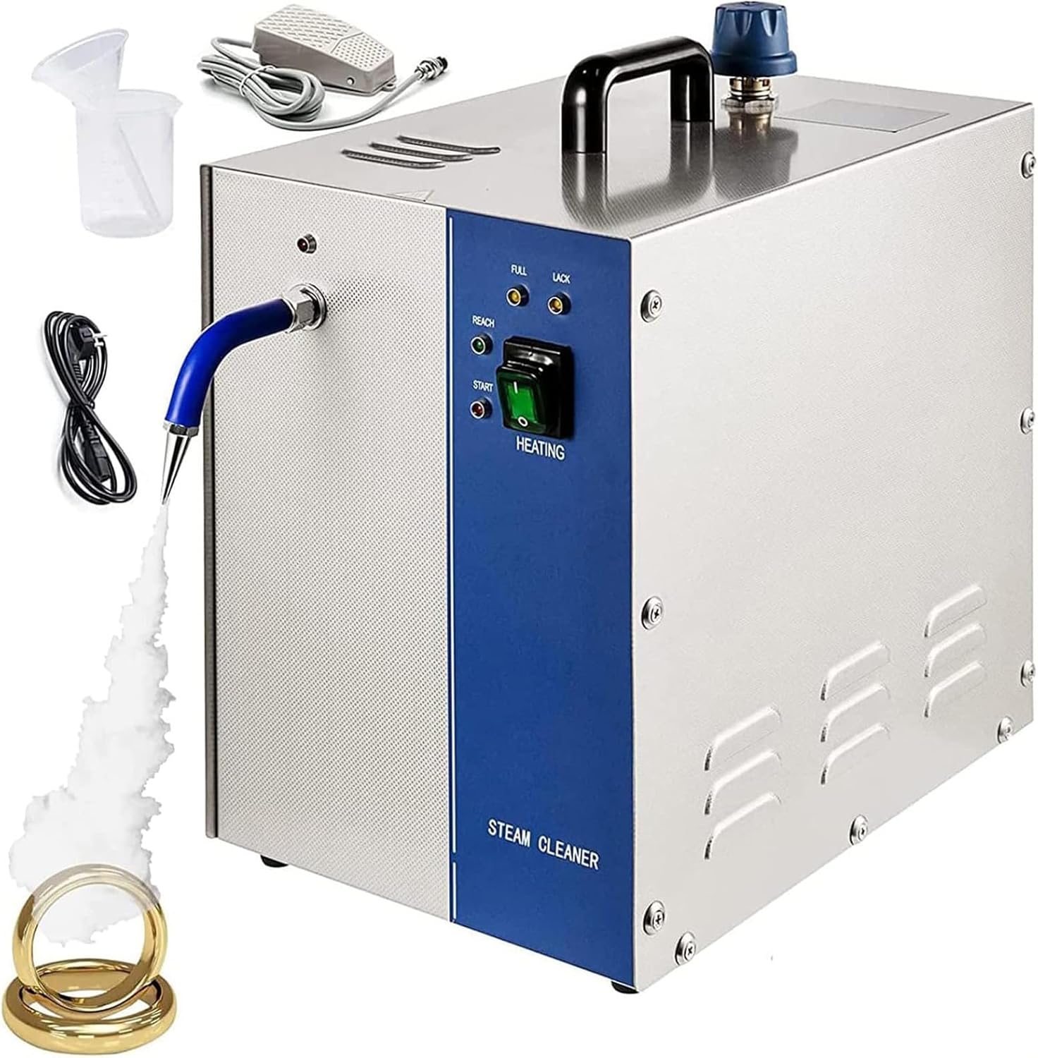 Jewellery Steam Cleaner Machine,Stainless Steel Jewelry Steam Cleaner,Gem Washer,Gold and Silver Jewelry Steam Cleaning Machine Goldsmith Home Industrial Washer Equipment,4L-220V