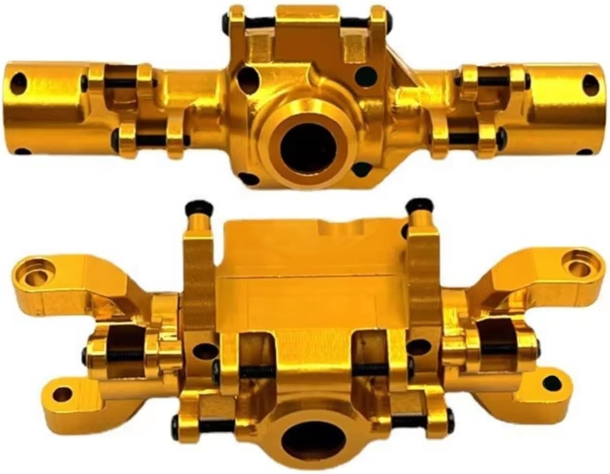 Models Upgrades Parts For Huangbo ZP1001 ZP1002 ZP1003 ZP1004 1/10 Metal CNC Front And Rear Axle Shell RC Car Upgrade Parts(Yellow)