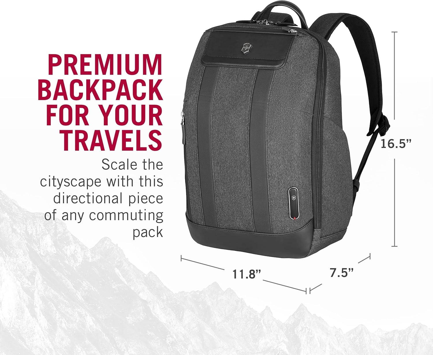 Victorinox Architecture Urban2 City Backpack - Professional Computer Backpack that Holds Laptop, Tablet & Water Bottle - Perfect Travel Bag - 17 Liters, Gray