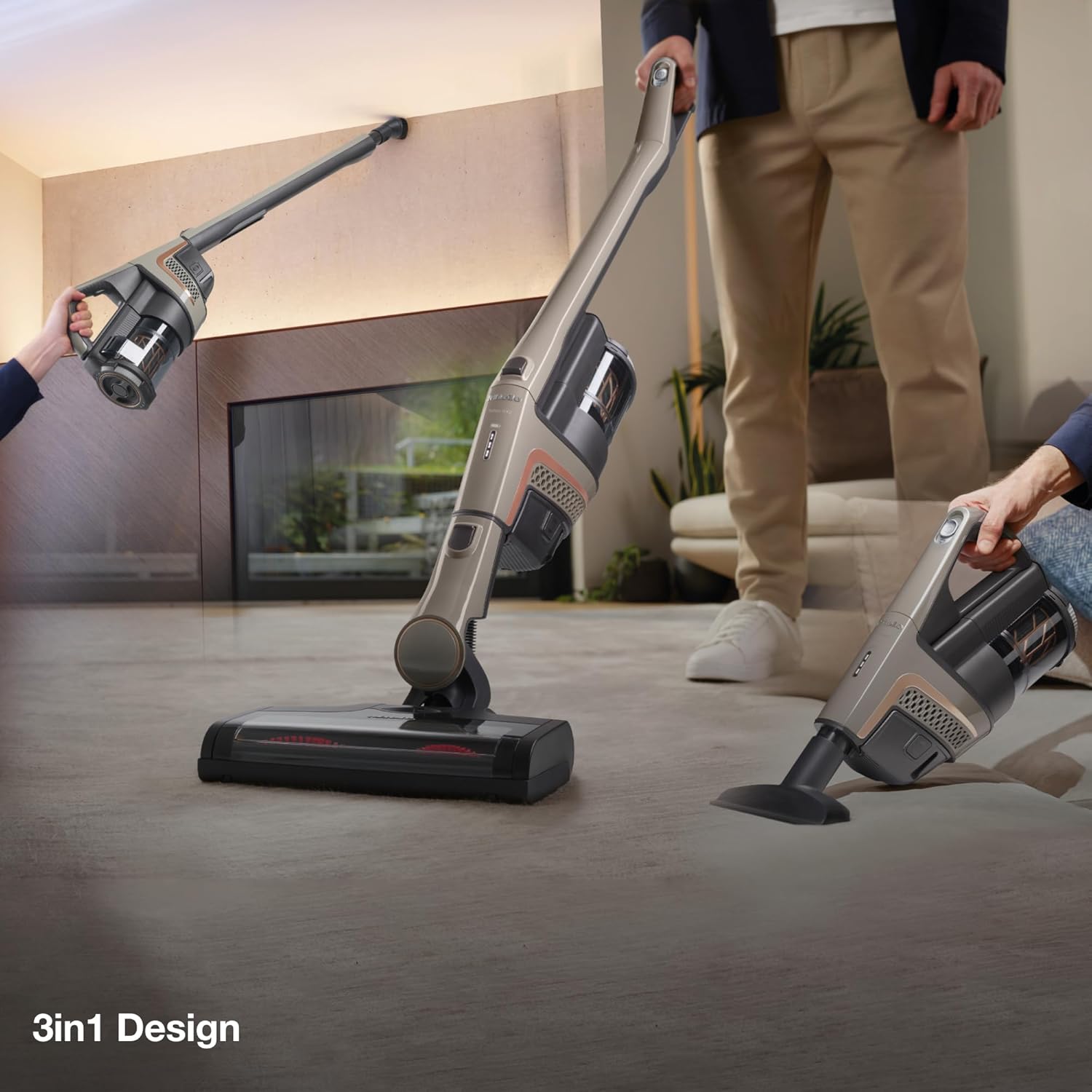 Miele Triflex HX2 Sprinter Vacuum Cleaner,120 min runtime, Cashmere Grey / Rose Gold