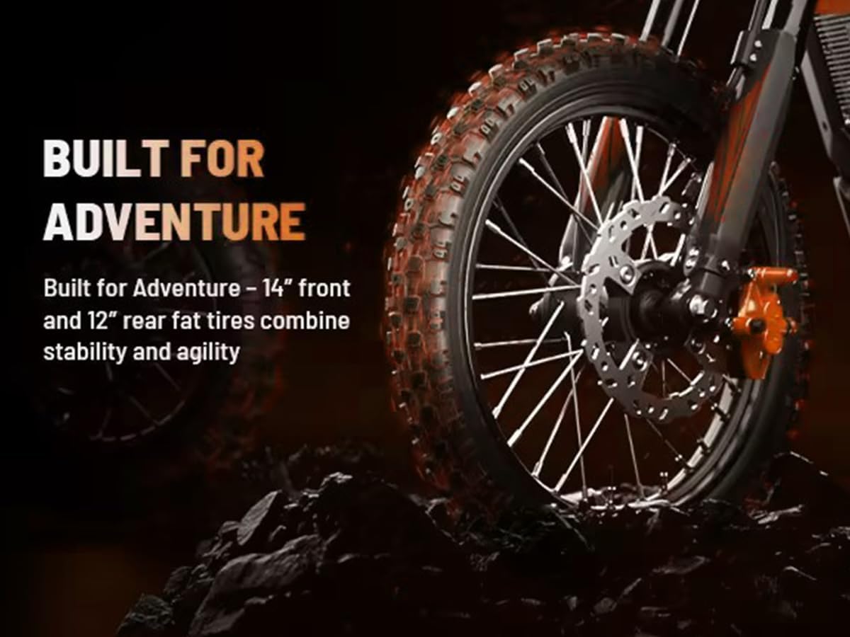 JVV M5 Electric Scooter, 2000W Mid-Drive Motor, 48V 20Ah, Hydraulic Brakes & Adjustable Suspension, for Trail, Beach, Street Riding