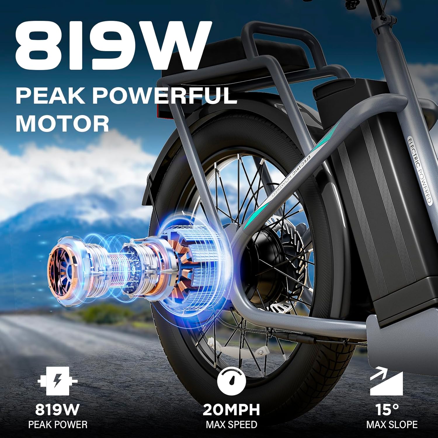 Caroma Peak 500W/800W/1200W Electric Scooter with Seat, 20