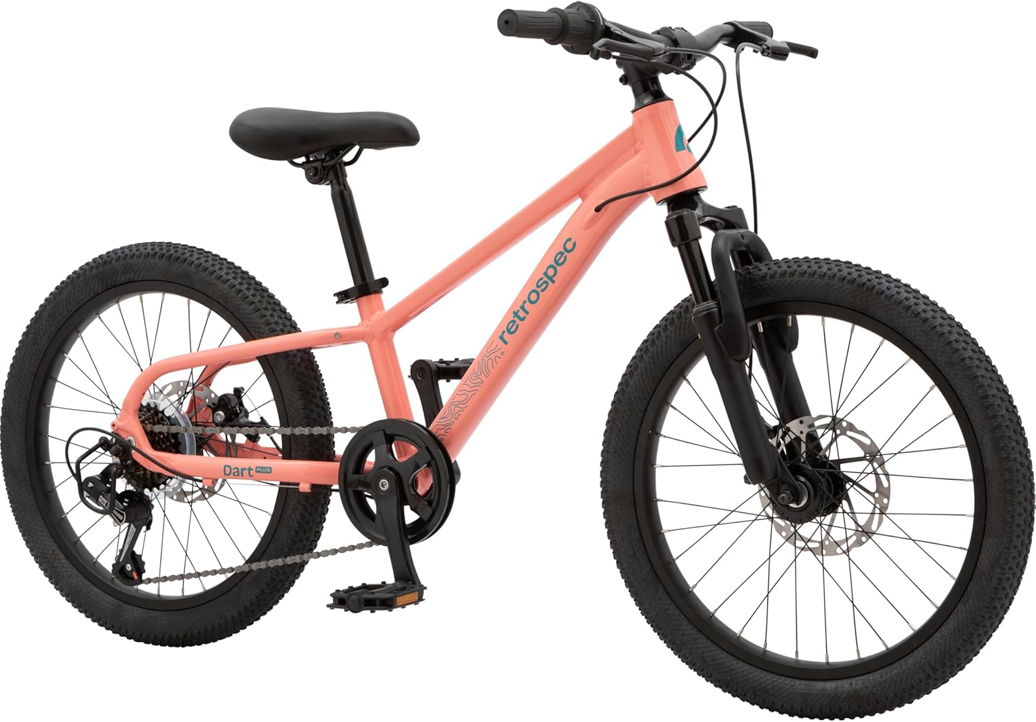 Retrospec Dart Plus 20-Inch Kids Bike - 7-Speed Bike with Disc Brakes & Suspension Fork for Ages 6-8 Years, Lightweight Aluminum Frame
