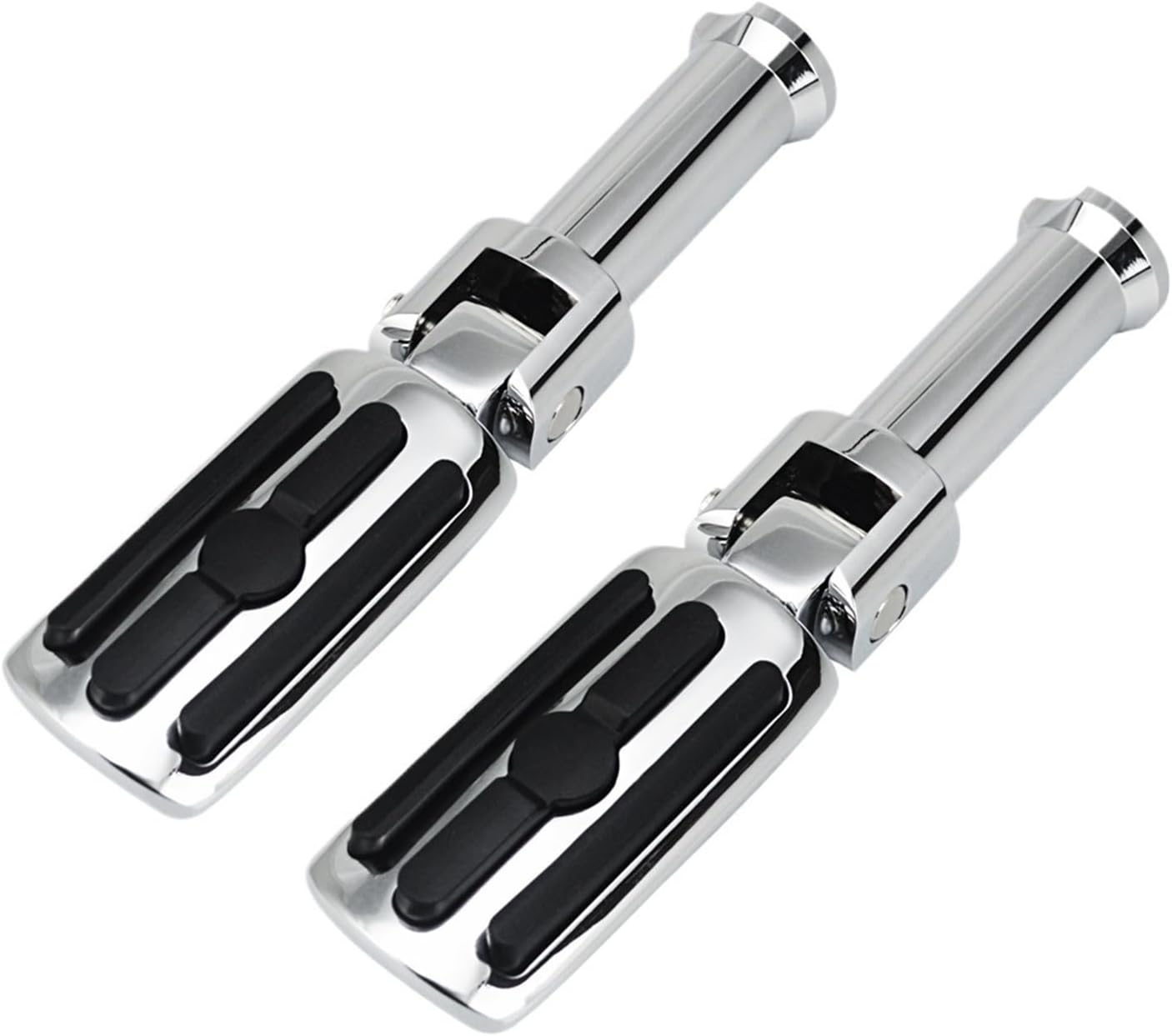 Black Chrome Alloy Pedal Compatible With Softail 2018-2025 Luxury Chubby Boy Traditional Sports Glider(Footpegs B)