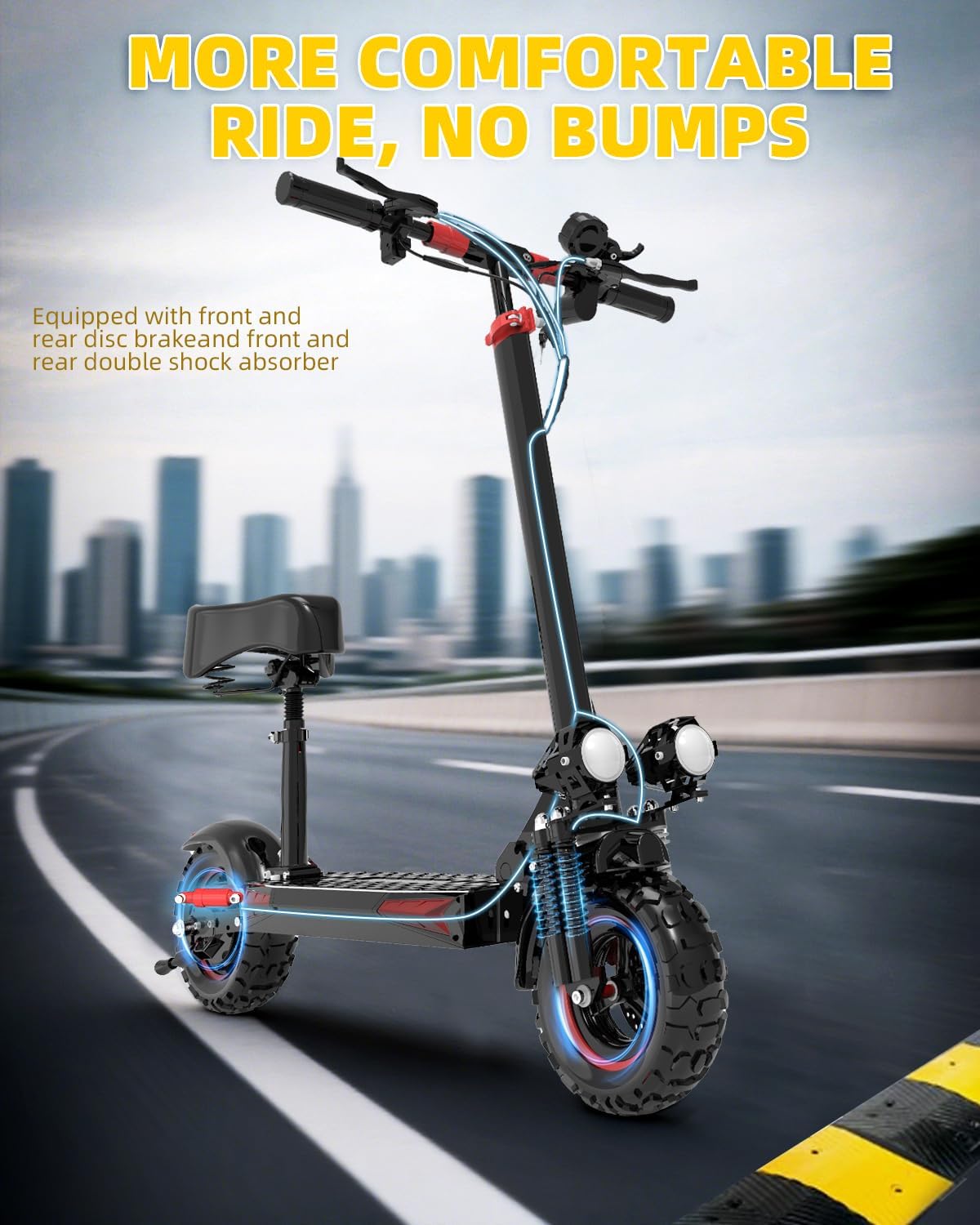 Fast Electric Scooter for Adults, 31-37 Miles Long Range, 10/11