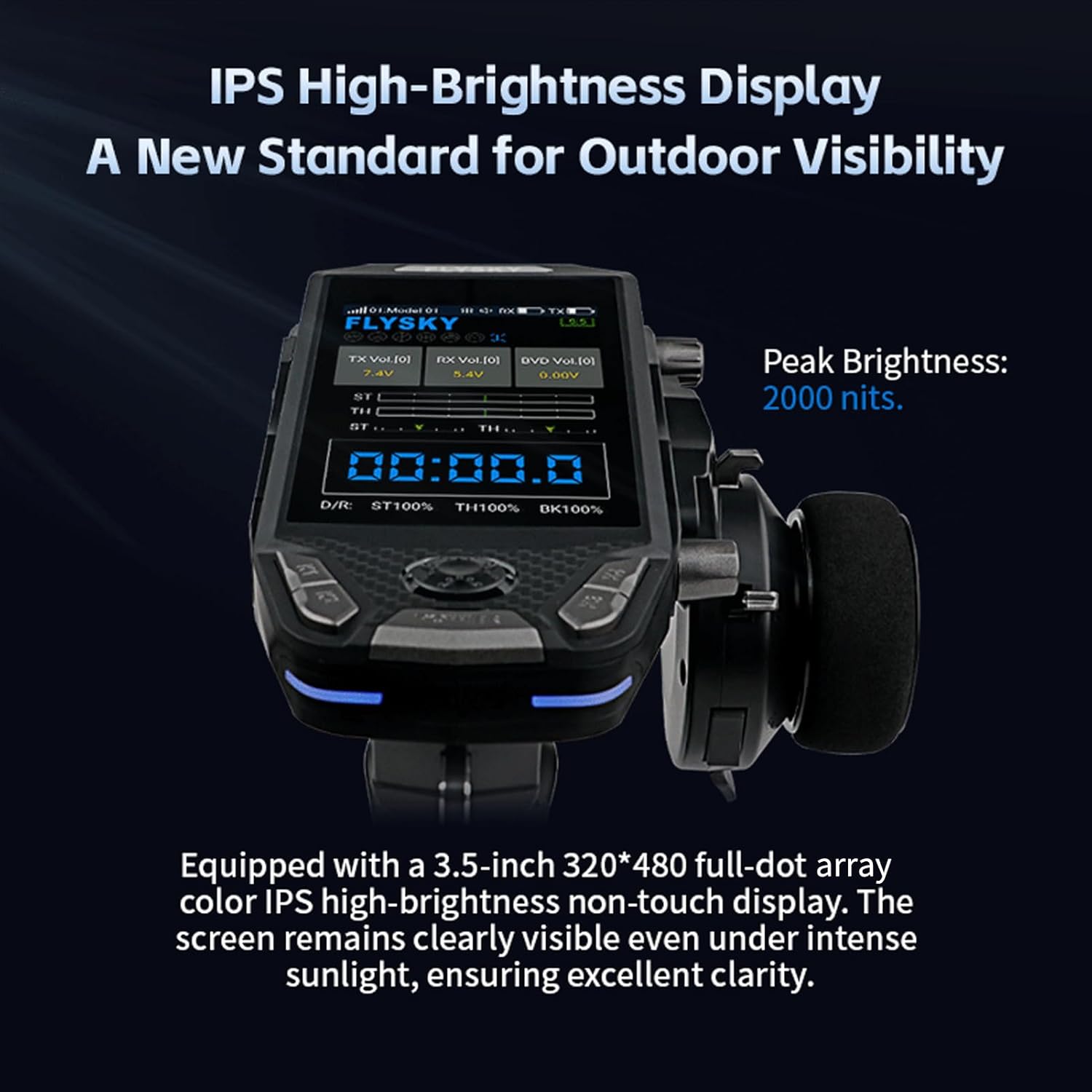 Flysky FS-G11P Radio Transmitter, 2.4GHz 11CH Transmitter with FS-R11P Receiver Combo, IPS Display, Colorful Lighting Control, Ultra-Low Energy Consumption Suitable for ANT Models RC Toys