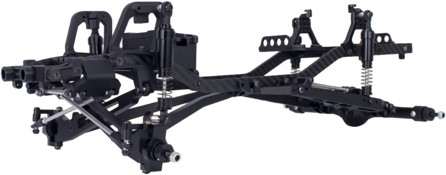 for Axial for SCX10 I II III Pro for TRX4 Twin I-Beam 2WD Pre-Runner 1/10 CNC Metal for Chassis Kit RC Crawler for Desert TruckCapra Upgrade RC Car Parts(Black)