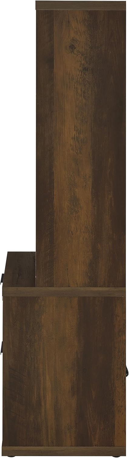 Coaster Home Furnishings Westpark 3-Shelf Bookcase USB and Lockable Drawer Dark Pine